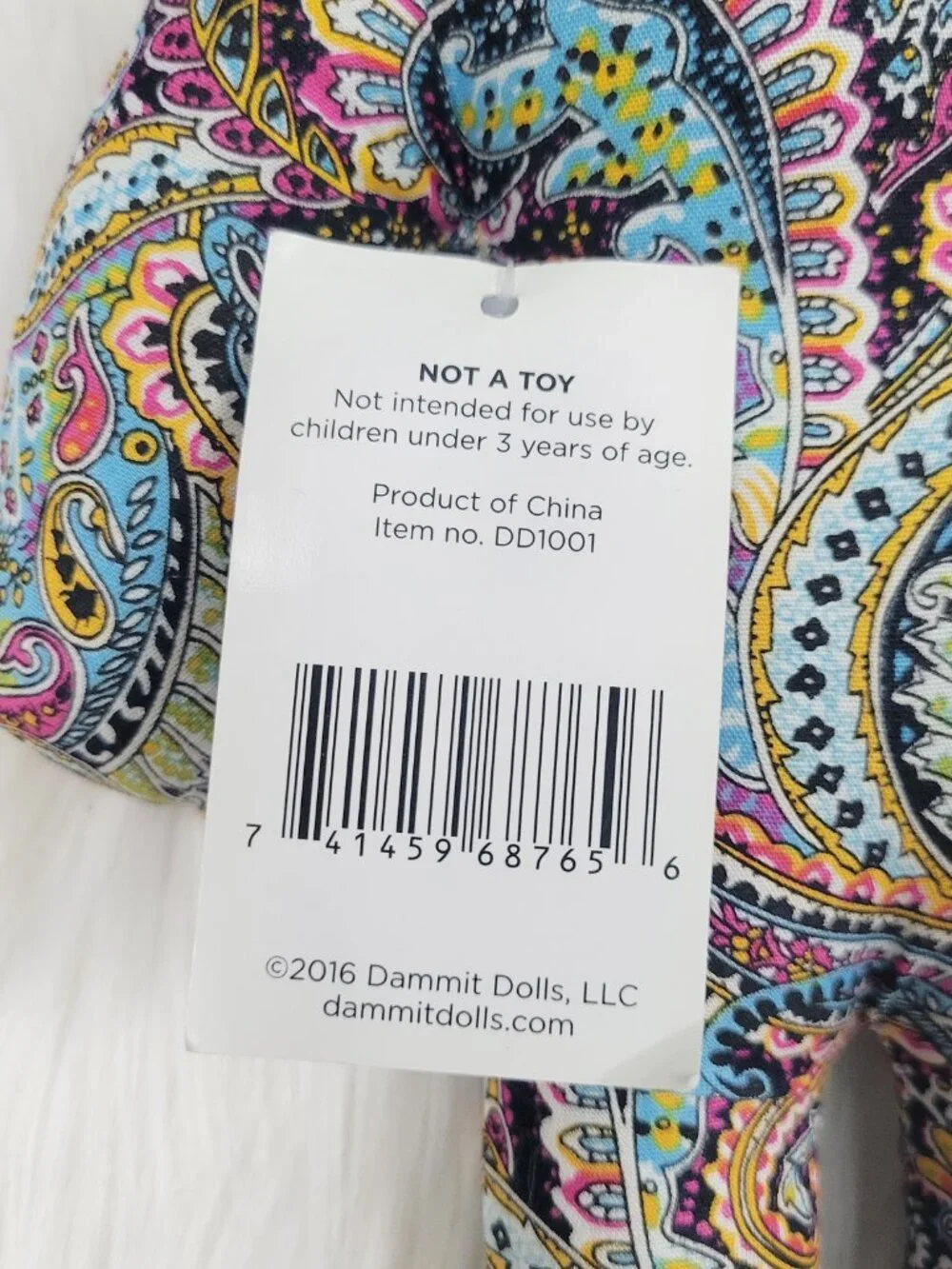 New Dammit Doll Paisley Pattern Stress Gag Plush Gift 12
